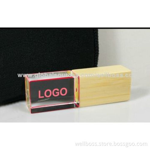 Wooden Crystal USB Gift with Logo Laser 2.0 USBNew